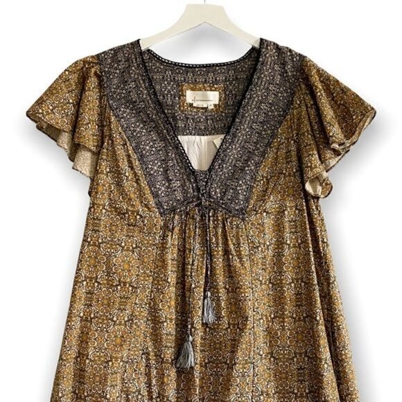 Anthropologie Astrid tunic mini dress  Size XS in black motif. New with tag - Picture 6 of 14